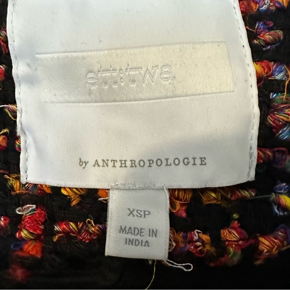 Anthropologie Ett:twa Rainbow Tweed Berwyn Jacket Silk Blend Womens XS Petite - Picture 7 of 12